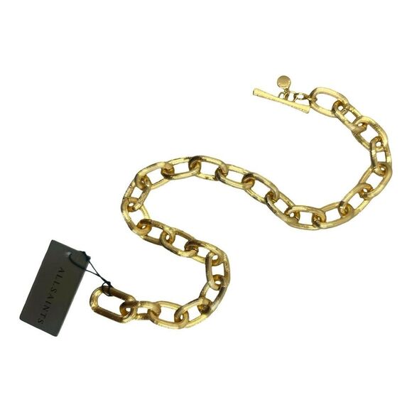 AllSaints Textured Chain Link Toggle Necklace - 17” - Picture 7 of 9